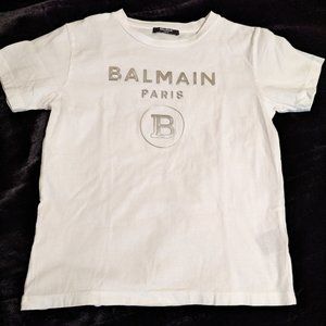 Kids white Balmain logo t-shirt, Size 8A